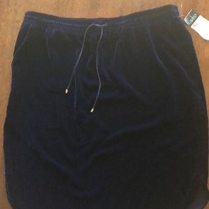 Lauren Ralph Lauren deep blue velvet skirt size L